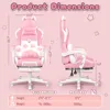 Pink Gaming Chair Cute with Cat Ears and Cat Paw Lumbar Cushion, Ergonomic Computer Chair for Girl with Footrest and Headrest, 2