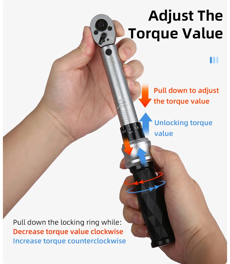 BIKEHAND Professional Torque Wrench Set 1/4'' Drive Bicycle T20/25/30 Allen Key Tool Socket Spanner Kit Motorcycle Repair Tool