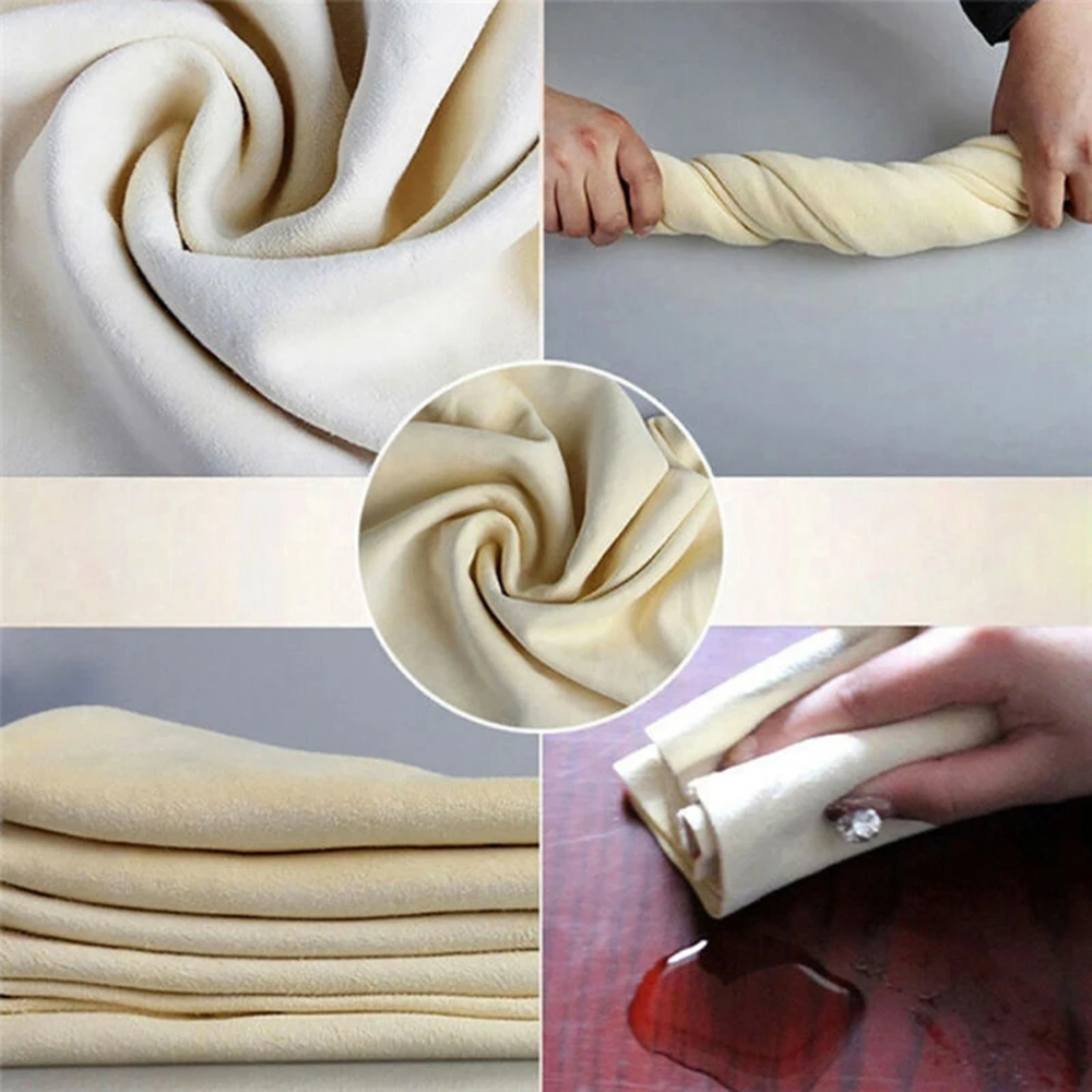 

40cm*60cm Wash Suede Cleaning Cloth Natural Chamois Leather Washing Towel Water Absorbent Rag Accessories Towels