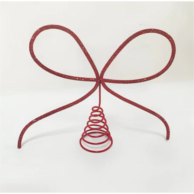 Neue Strass Bogen Weihnachtsbaum Topper Metall Extra Große Weihnachtsbaum Ornament Dekorative Requisiten Für Zuhause – Detail 17