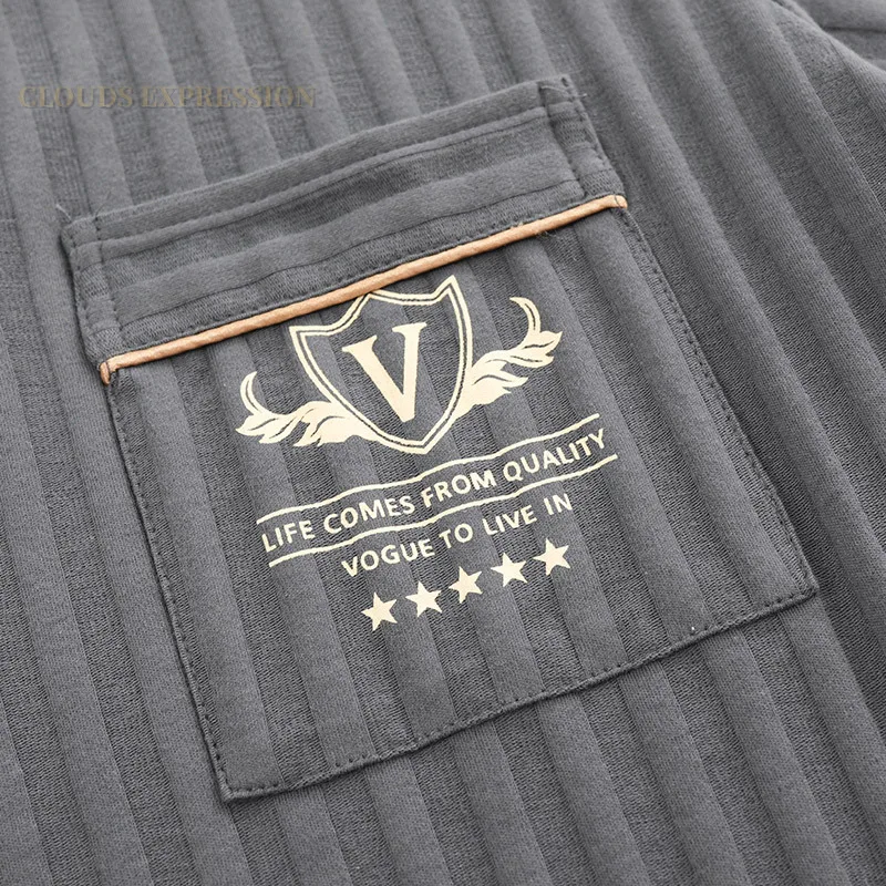 L-5XL Summer Knited Cotton Men's Pajamas Sets Long Pants Sleepwear Pyjamas Night Pijamas Plus Size Homewear PJ pajamas set man pajamas set