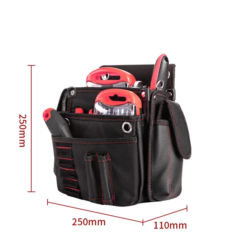 beehive tool bags Deli Multifunction Tool Bags Wear-resistant Electrician Handbag 1 Pcs Encrypted Oxford Cloth Scratch Resistant Zipper Waist Bag rolling tool bag Tool Storage Items