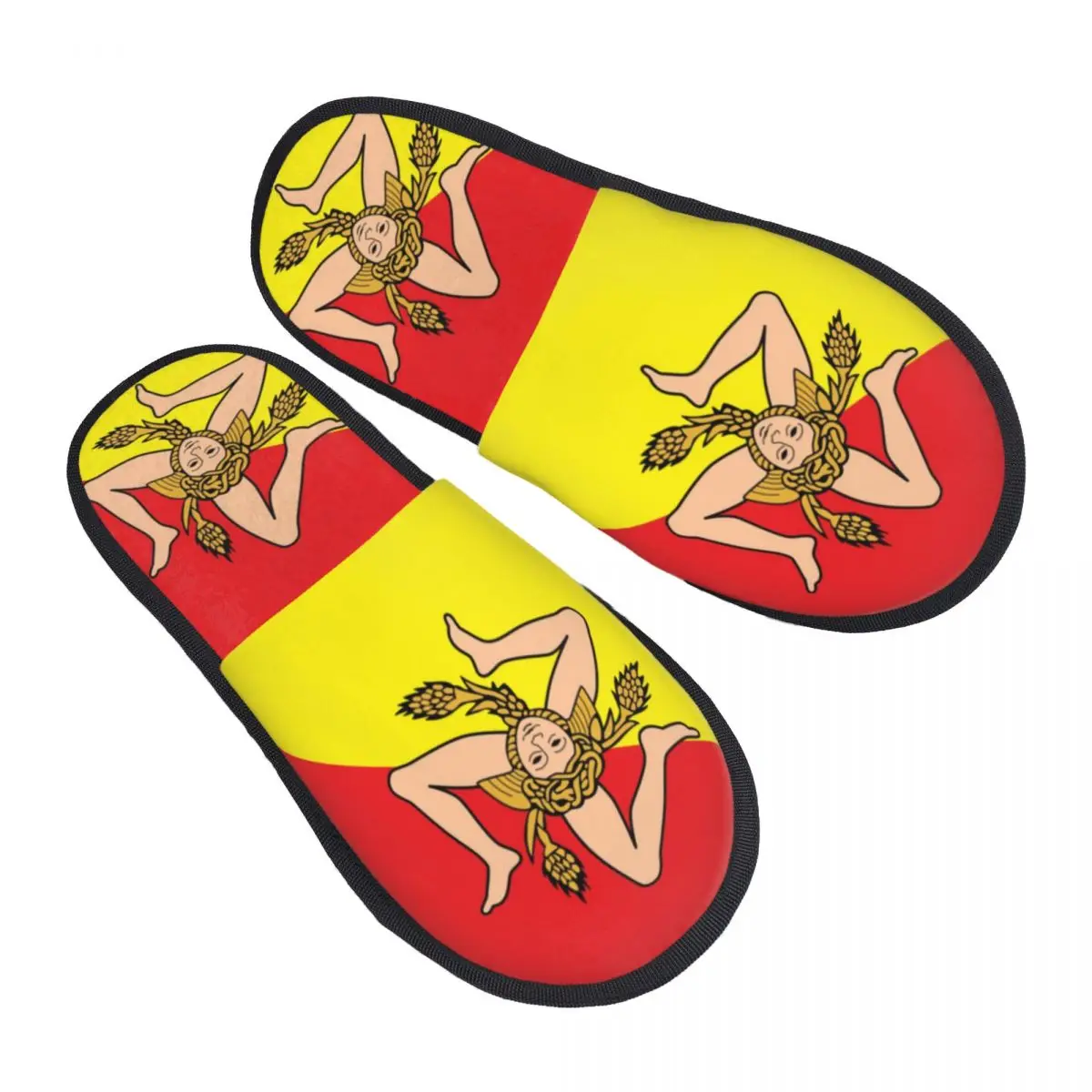 Custom Italian Island Sicilia Flag Soft Memory Foam Pantofole Da Casa Donna Bandiera Siciliana Comoda Pantofola Antiscivolo Calda