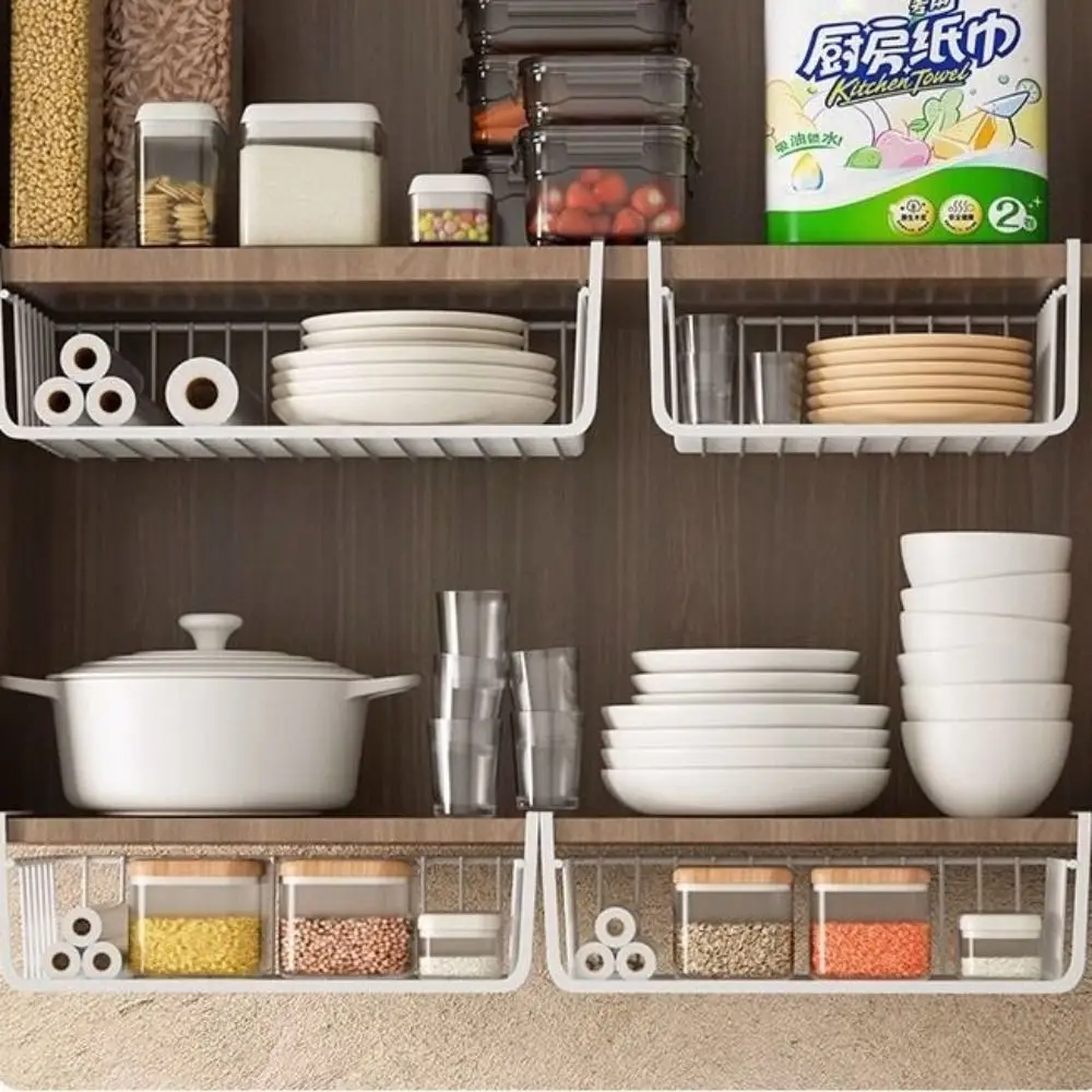 

Прочная подвесная стойка для кухни, кухонные принадлежности, полые многоярусные полки в сетку, стабильная подвесная корзина для приправ