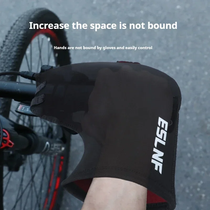ESLNF Winter MTB Road Bike Gloves Windproof Warm Cycling Hand Guards Cold Handlebar Gloves Handlebar Warmer Equipment 4