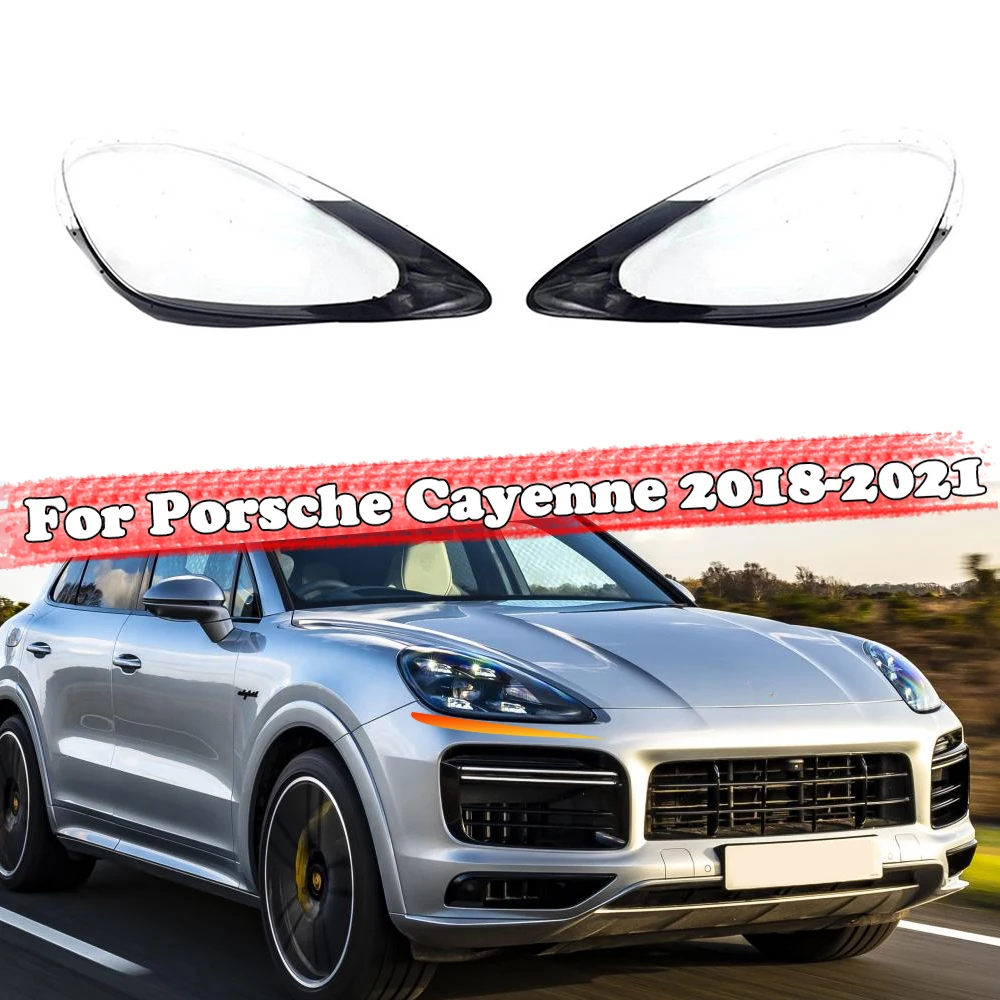 

Car Front Headlight Lens Shell For Porsche Cayenne S GTS Coupe 2018 2019 2020 2021 Headlamp Shade Transparent Cover Lampshade