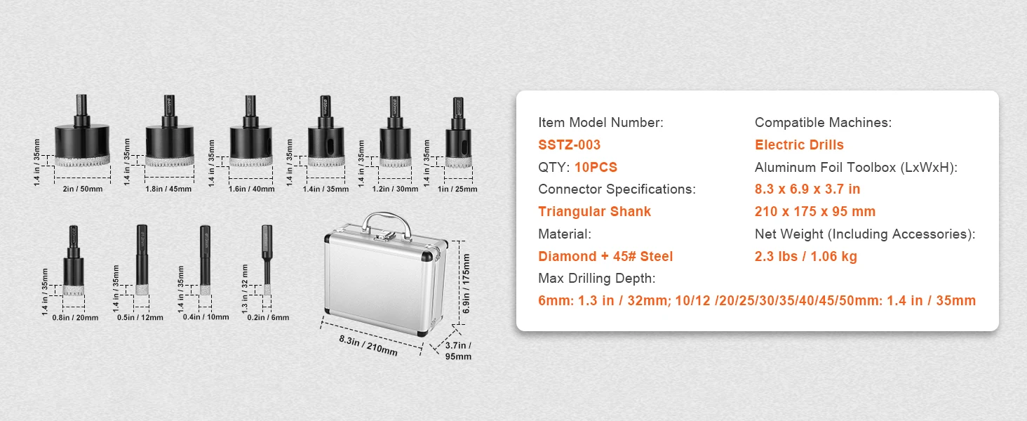 10pcs specifications