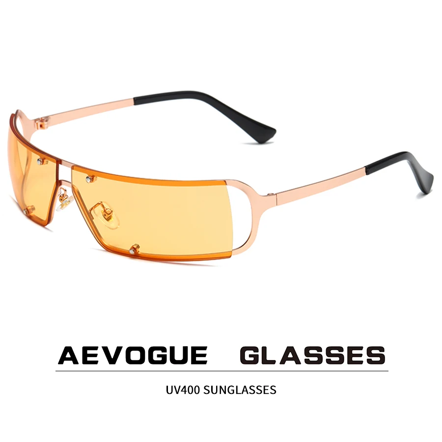 

AEVOGUE Sunglasses Women Frameless Glasses Fashion Sunglasses Retro UV Rimless Diamond Glasses Square AE1377