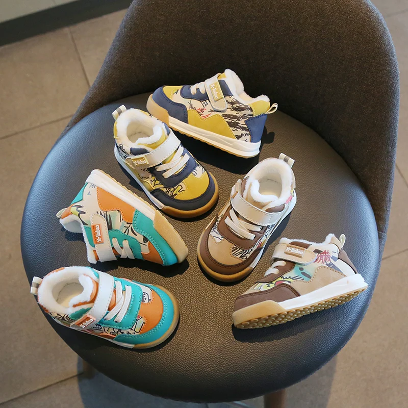 Baby Boys Girls Spring and Fall New 1-2 Years Old Baby Waterproof Leather Walking Shoes Non-slip Soft Bottom Sneakers