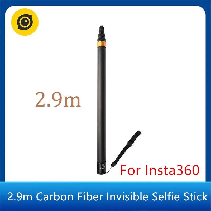 2.9m Carbon Fiber Invisible Selfie Stick for Insta360 X4 X3 ONE X2 ONE RS R Accessories for GoPro Insta 360