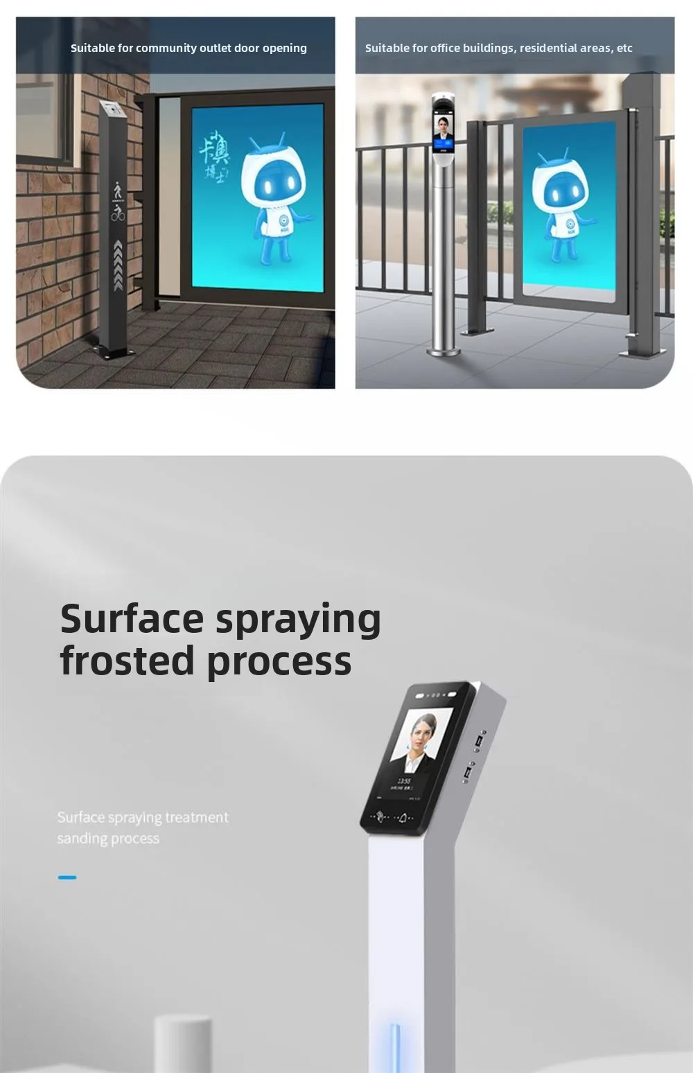 access control column, community swipe card floor bracket, outdoor waterproof fa