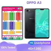 OPPO A3 4g Smartphone Android CPU Helio P60（MT6771）6.2-inches Screen 3400mAh Battery ROM 128G Used Phone 1