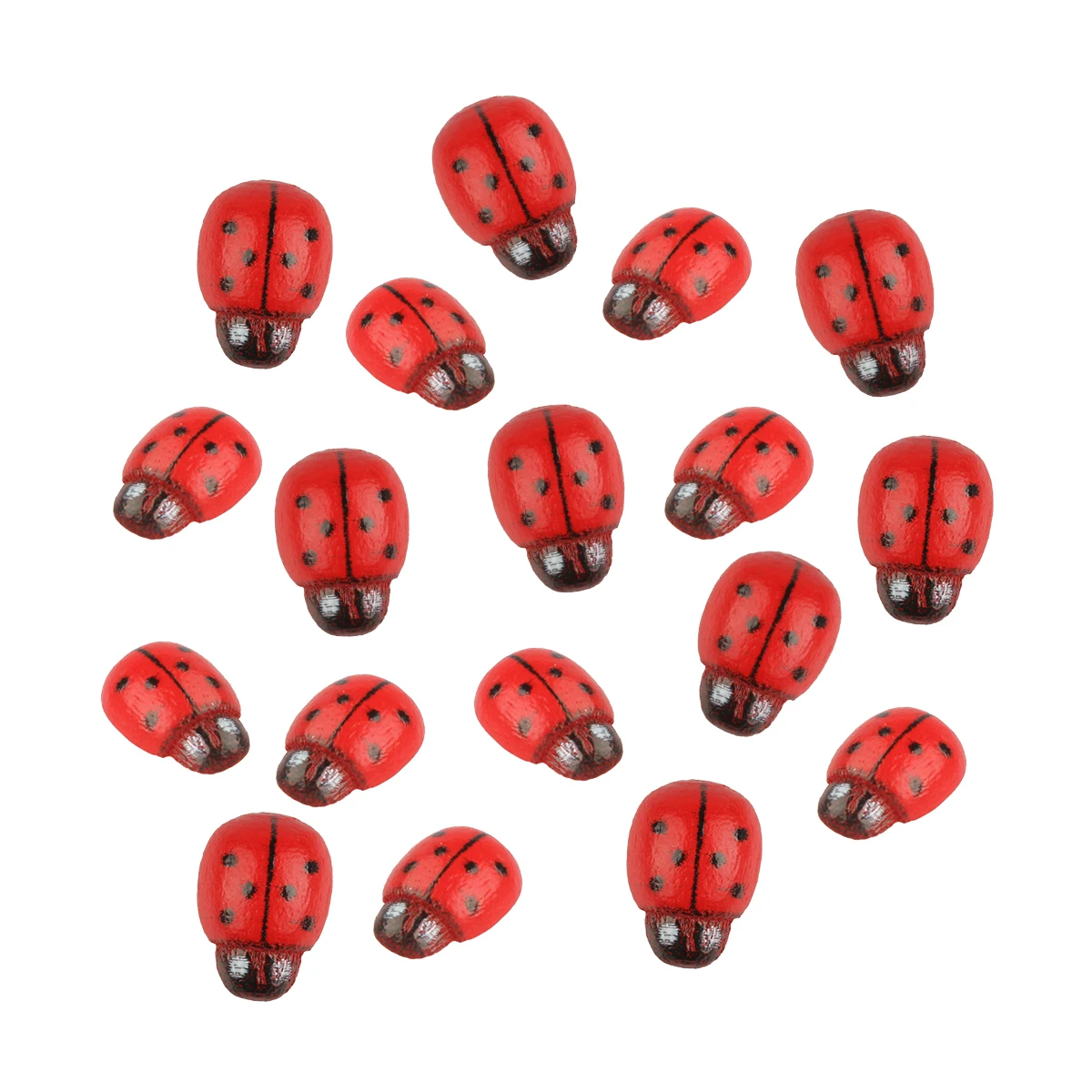 10Pcs Red Micro Landscape Micro Landscape Ornaments Artigianato In Legno Beetle Seven Star Coccinella Piccola Coccinella Accessori Fai Da Te
