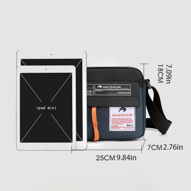 Men's multifunctional shoulder bag, casual business travel bag, fashionable storage crossbody bag