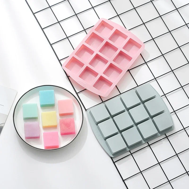 Small Square Shape Silicone Soap Mold Non-Stick Cake Mold For Making Jelly Cake Mousse Soap DIY Handmade Tool
