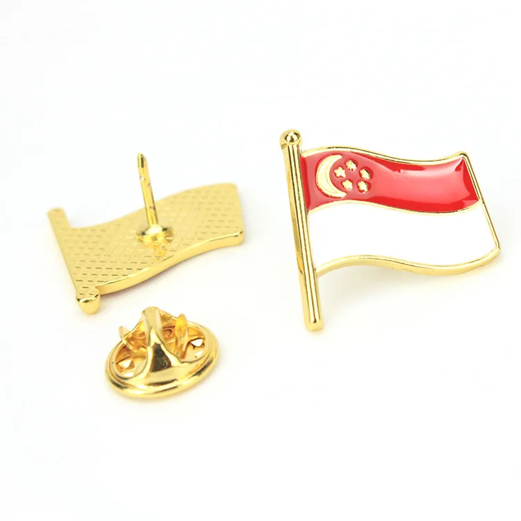 Singapore Lapel Pin Badge Country Flag Small Metal