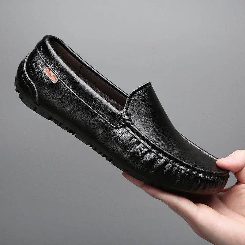 Breathable Genuine Leather Men Loafers Fashion Casual Business Driving Casual Shoes for Men Spring Autumn Male Shoes Leather Shoes