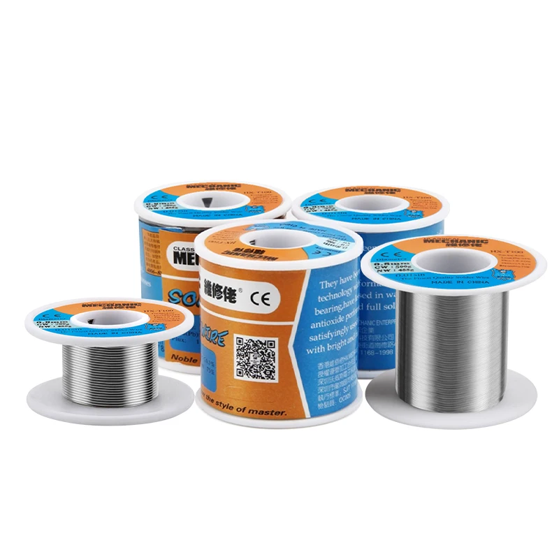 Solder Wire 0.3/0.4/0.6/0.8/1.0/1.2mm High Purity Low Melting Point For Phone Computer MECHANIC HX-T100 100g series soldering wire soldering tin wire welding wires