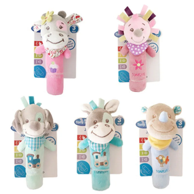 

Baby Rattles Mobiles BB Sticks Soft Cow Plush Doll Crib Bed Hanging Hand Catches Animal Toy Doll Kids Toy SA979773