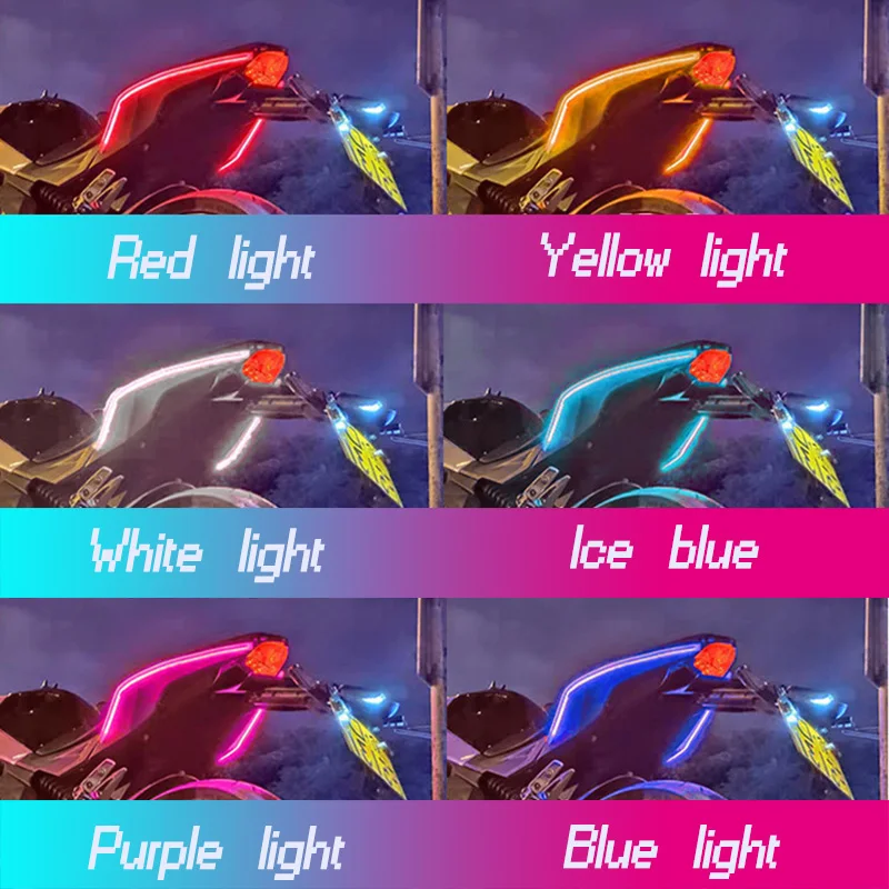 Motorcycle LED Lights 2pcs Waterproof 60cm LED Strip Colorful Decoration 12V motorcycle led lights motorcycle accessories led lamp strip car led lights