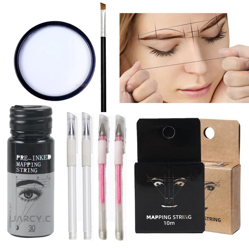 

Mapping String 30m Microblading Pre-Inked Tattoo PMU String Eyebrow Marker Thread Brows Semi Permanent Positioning Measure Tool