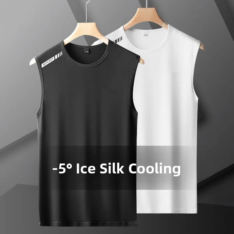 Canotta Sportiva da Uomo Estiva per Allenamento Fitness, Maglia Base Sottile Senza Maniche, Asciugatura Rapida, Leggera, Girocollo - immagine 2
