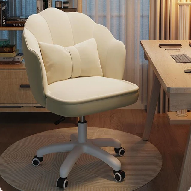 Silla de escritorio de cuero PU nórdico, muebles de oficina, sillón rosa,  silla giratoria de elevación, silla de juegos púrpura, silla de computadora  de maquillaje - AliExpress