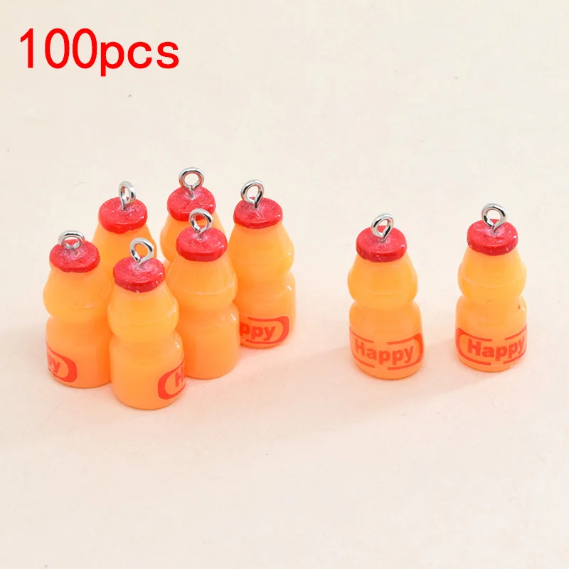 

100 шт. оптом подвески в виде бутылки с молоком из смолы подвеска в виде Мини Бутылки Йогурта Подвеска для серьги брелок аксессуары «сделай сам» ювелирные изделия