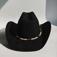 Nouveau grand bord Cowgirl Cowboy Vegan daim chapeau feutre Fedora chapeau pour femmes hommes classique et à la mode tout-match chapeau sombrero vaquero 4