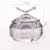 Acrylic Powder Liquid Cup Crystal Glass  Nail Lid Dappen Dish Pen Clean Bowel Butterfly Cover Rhinestone Power Storage Container 6