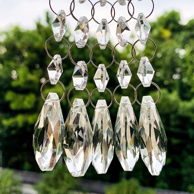 Lustre en chaîne de perles de cristal, 1 ou 5 pièces, guirlande suspendue,  attrape-soleil, prismes en cristal, accessoires de décoration de mariage -  AliExpress