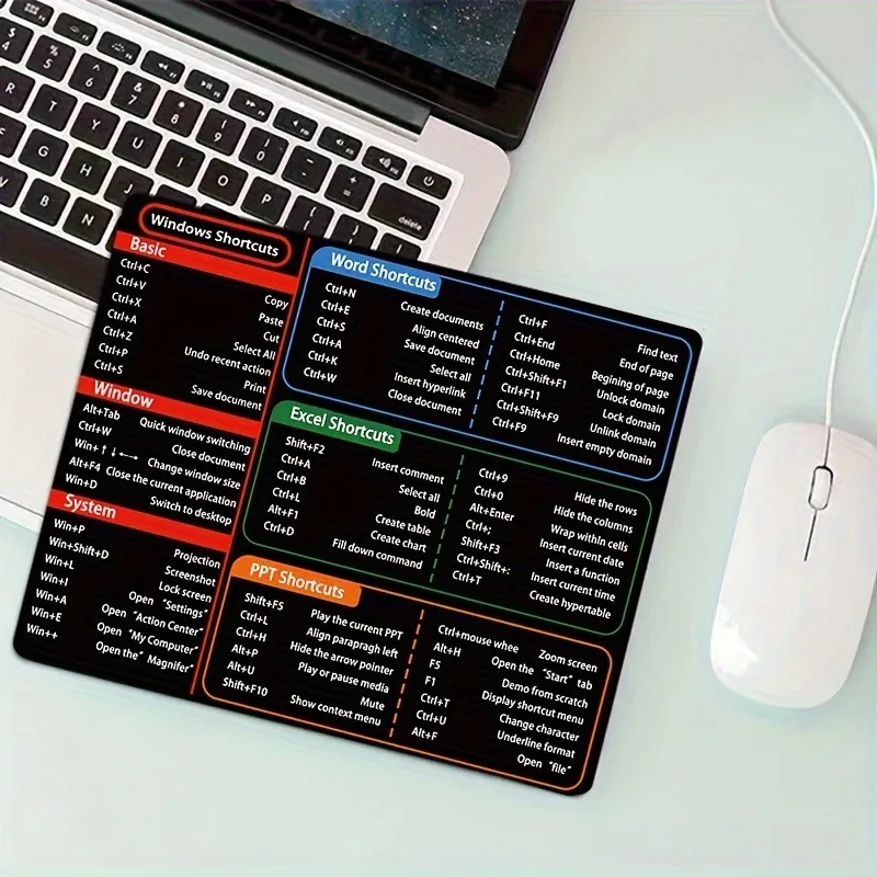 Mouse Mat Shortcuts Mouse Pad Office Mousepad
