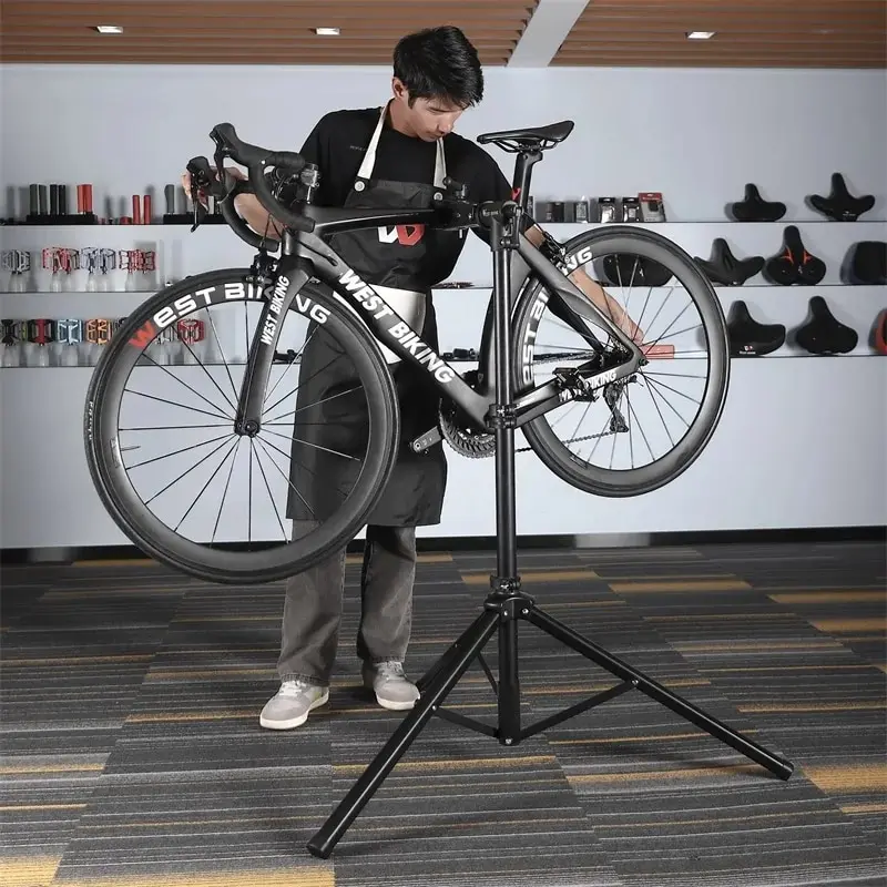 WEST BIKING Bicycle Repair Stand Foldable Indoor Bike Storage Rack Adjustable MTB Road Bike Maintenance Workstand Display Holder