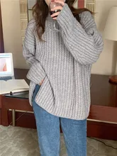 

Winter Womens Sweaters Fall 2022 Women Clothing Knitted Loose Sweater Knitting Wool Oversize Pullover Woman Sweaters Girls Thick