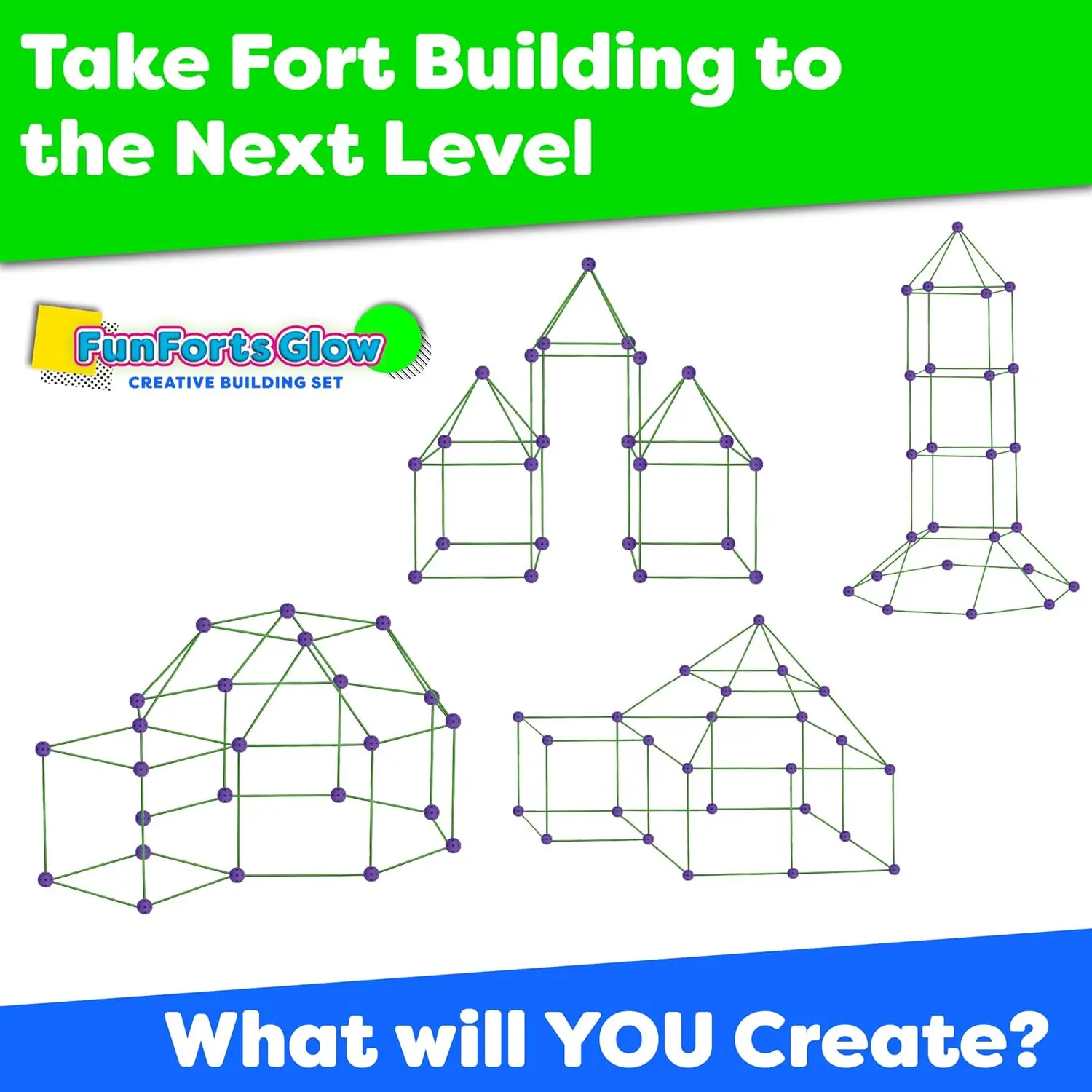 200Pcs Creative Kids Toy Fort Building Kit Glow in the Dark Castles Tunnels Play Tents Games Educational Toys Birthday Gifts 5