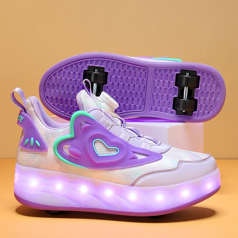 The latest detachable running shoes with four wheels youth outdoor roller skates Stable and not easy to fall wheel shoes