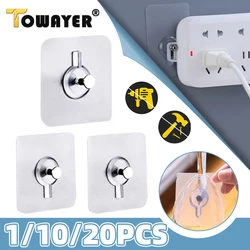 Strong Self Adhesive Wall Hooks Clear Closet Cabinet Shelf Pegs Poster Nails Wall Hangers Kitchen Bathroom Screw Holder Hanger