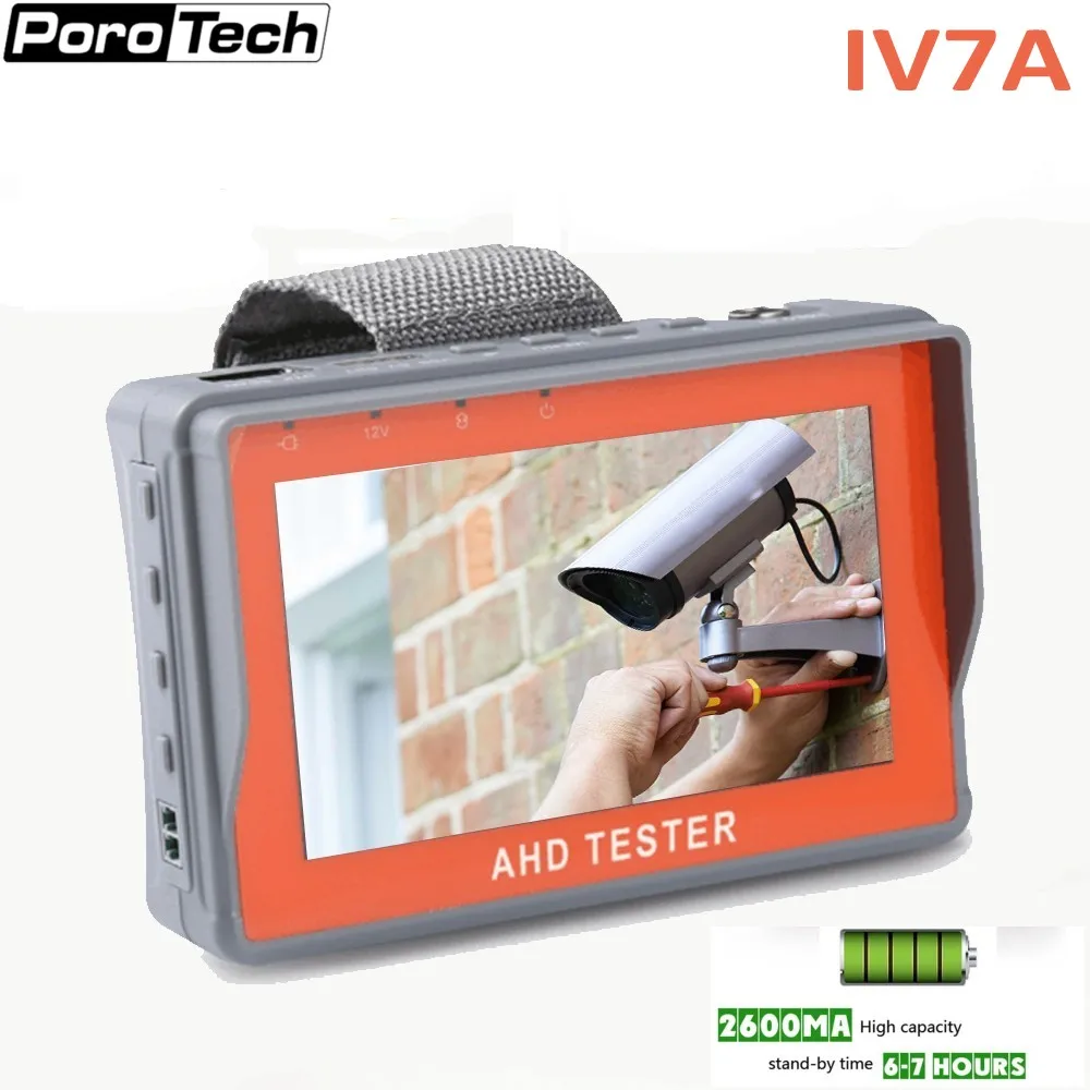 IV7A 4.3 Inch HD AHD CCTV Tester Monitor 8MP Analog Camera Testing PTZ UTP Cable 12V1A Output monitor |