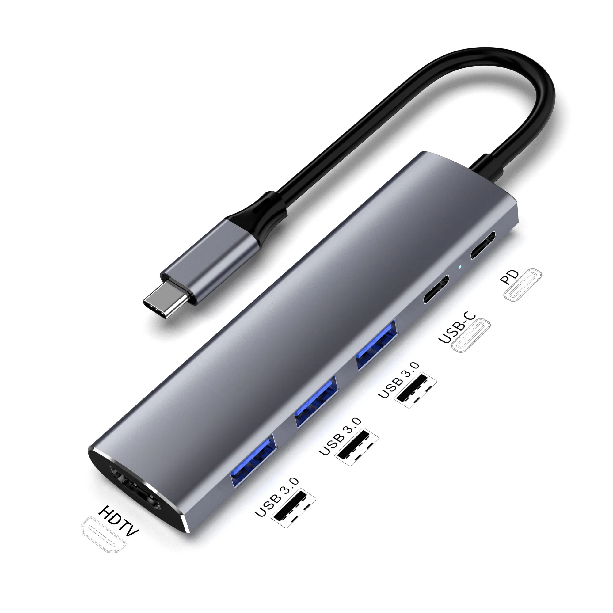 

RUNBERRY USB C HUB 4K 30Hz Type C to HDMI PD 100W Adapter For Macbook Air Pro iPad Pro M2 M1 PC Accessories USB 3.0 HUB