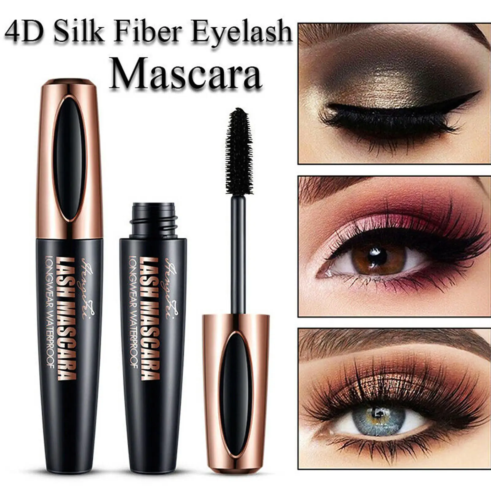 

4D Silk Fiber Mascara Waterproof And Easy To Dry Natural Black Eyelash Thick Long Eyelash Cosmetics Soft Mascara Makeup M7O4