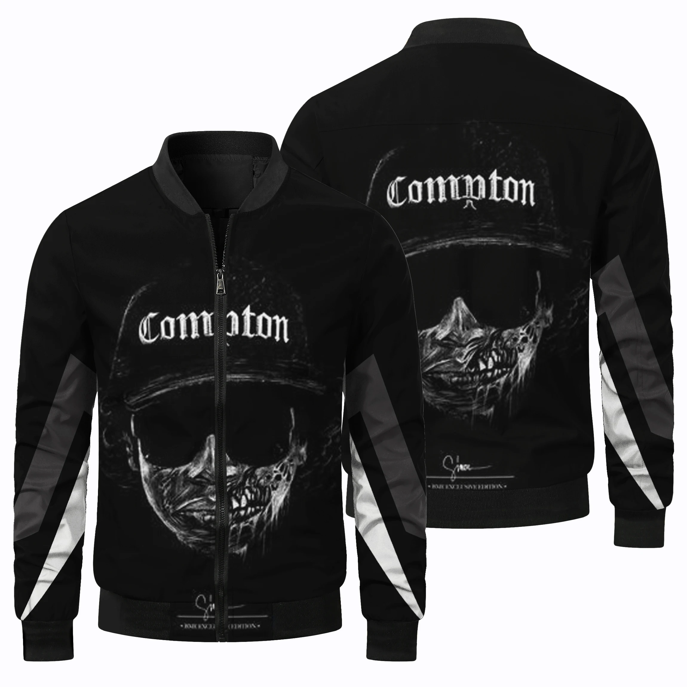 thumbnail image 1 of Nueva chaqueta de béisbol deportiva para exteriores para hombre, ropa de abrigo de moda informal con estampado de arte abstracto en 3D, chaqueta de vuelo para hombre, 1 of 4