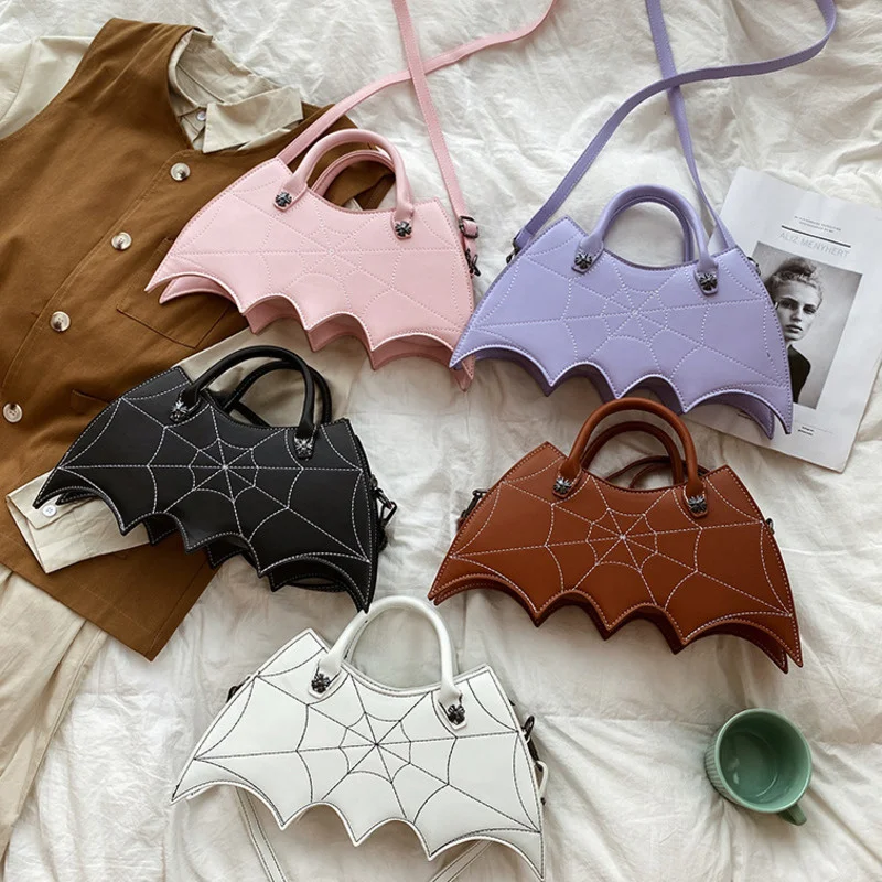 

Bat Bag Gothic Black Bag Y2K Harajuku Bag Punk Skull Coffin Funny Aesthetic Messenger Bag Women Shoulder Crossbody Handbag Pu