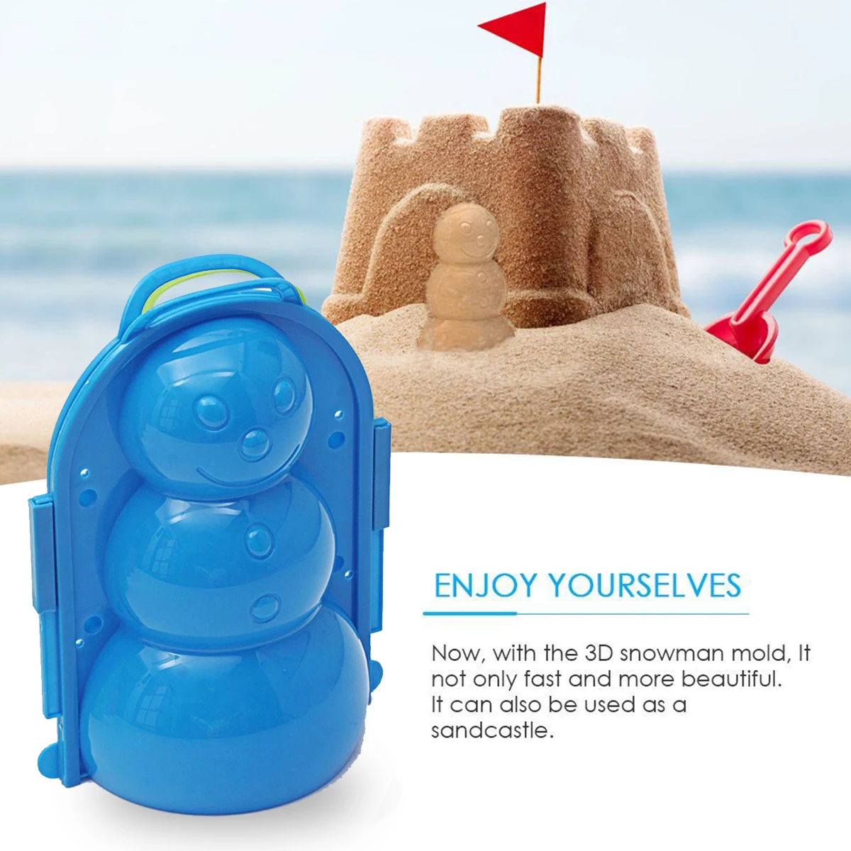 Snowman Snowball Fight With Snow Model 3 Colors Children's Sand Castle Model Beach Toy Water Games Kid Summer Accessories Gifts 3