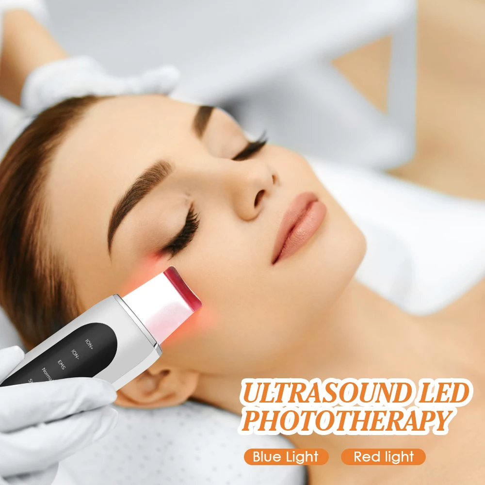 Ultrasonic Skin Scrubber Peeling Blackhead Remover Deep Face Cleaning Ultrasonic Ion Ance Pore Cleaner Facial Shovel Cleanser