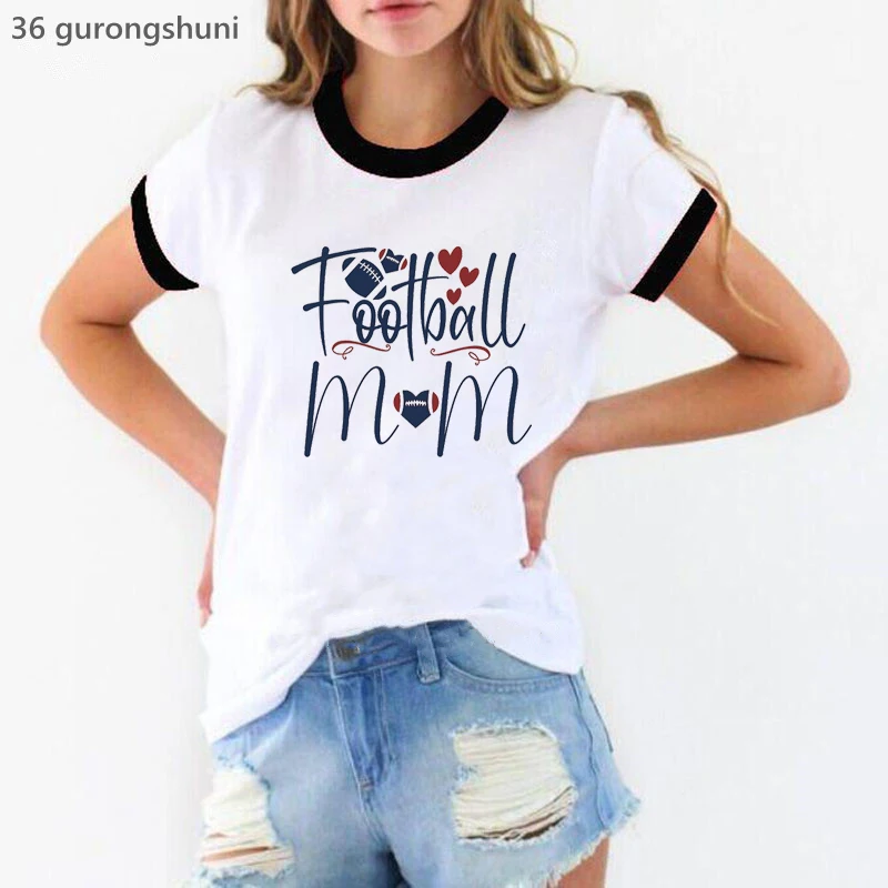 

Volleyball Mom Letter Print Tshirt Women Football/Soccer Mama T Shirt Femme Harajuku Shirt Summer Fashion Female T-Shirt Tops