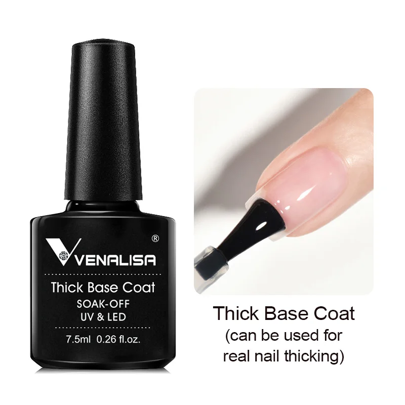 Venalisa Thick Base Coat Reinforce 7.5ml VIP4 Nail Gel Polish Soak Off UV LED Gel Full Coverage Super Gorgeous Nail Manicure