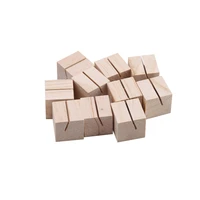 Pack Of 10 Wooden Place Card Holder Photo Postcard Holder for Rustic Wedding Birthday Party Table Number Name Standup Signs Base 4