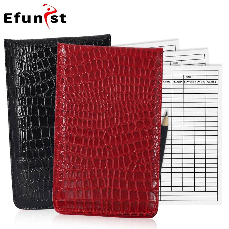 Golf Score Book New PU Leather Material Score Notebook With Pencil And Score Card Easy To Use Of Golf Supplies Drop Ship 5