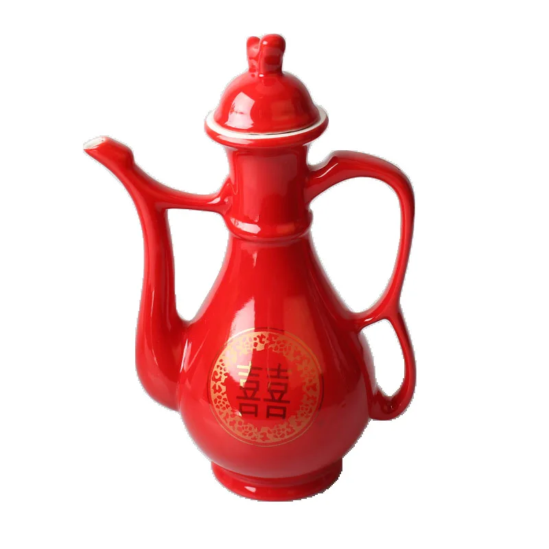 Traditional Chinese Style Wine Set, Wedding Celebration, Creative Ceramic Gift, Cross-Cupped Wine, Bar, Hotel, Coffee, Liquor