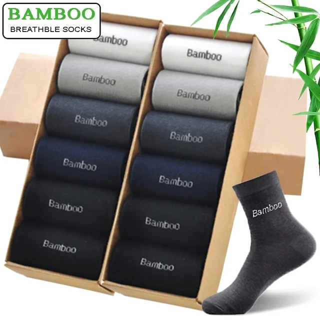 Calcetines de bambú para hombre, calcetín de marca, cómodo, transpirable,  informal, de negocios, garantía de alta calidad, regalo, 10 pares/lote -  AliExpress
